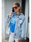 Denim shirt jacket with press studs 5296 - Online store - Boutique